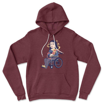 Monalisa Smoking Hoodie in Heather Maroon color